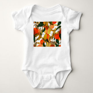 Mandarinen Baum: Juicy nahtlos Muster. Baby Strampler