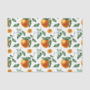 Mandarinen, Blätter und Blume Seidenpapier