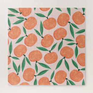 Mandarinen im Vintage-Stil: wiederholende Fruchtte Puzzle