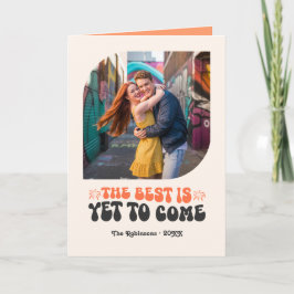 Mandarinen Pop Champagner Retro Neujahr Foto Feiertagskarte