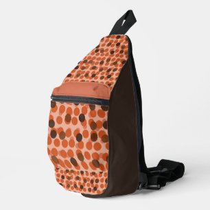 Mandarinenorange und braune Punkte Crossbody Bag