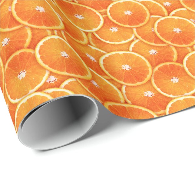 Mandarinenstücke Geschenkpapier (Rolleneckpunkt)