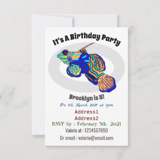 Mandarinfish Cartoon Illustration Einladung