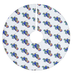 Mandarinfish Cartoon Illustration Polyester Weihnachtsbaumdecke