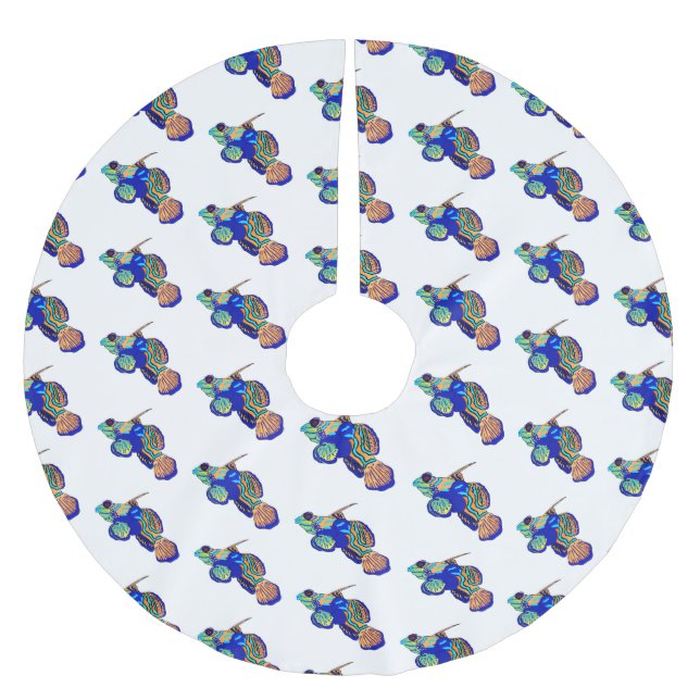 Mandarinfish Cartoon Illustration Polyester Weihnachtsbaumdecke (Vorderseite)