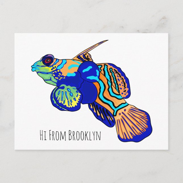 Mandarinfish Cartoon Illustration Postkarte (Vorderseite)