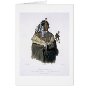 Mandeh-Pahchu, ein junger Mandan Inder, überziehe