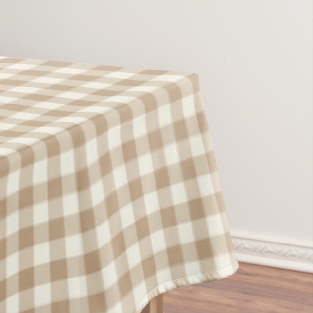 Mandel-Brown-Gingham-Baumwolltischdecke Tischdecke (Beispiel)