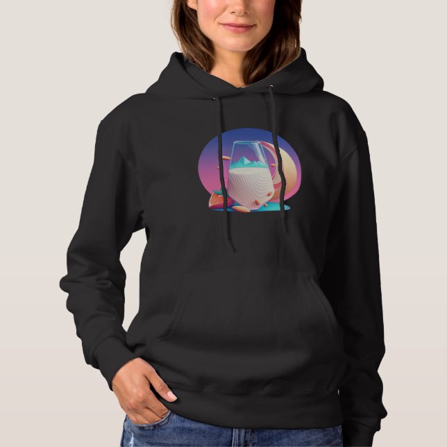 Mandel Milch Synthwave 80er Retrowave Ästhetik Hoodie (Vorderseite)