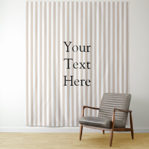 Mandel & weiße Streifen Wandteppich