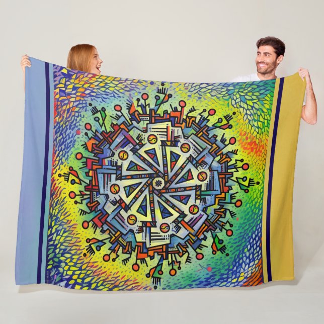 Mandela-Muster  Fleecedecke (Beispiel)