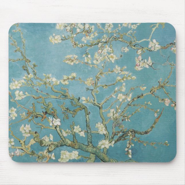 Mandelbaum in Blüte von Vincent Van Gogh Mousepad (Vorne)