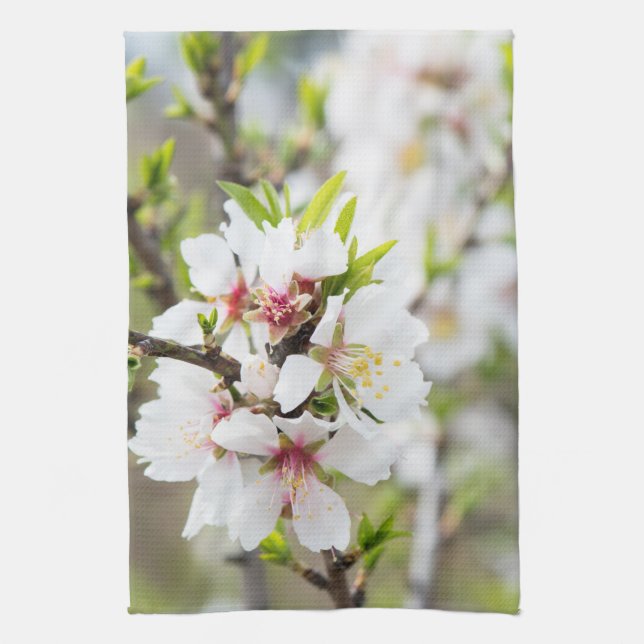 Mandelblüte Geschirrtuch (Vertikal)