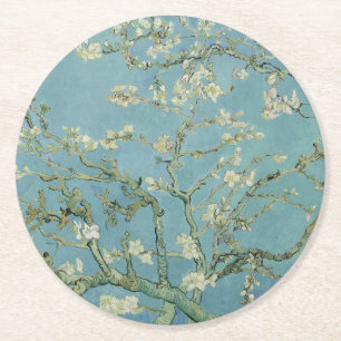 Mandelblüten Gemälde von Van Gogh Runder Pappuntersetzer