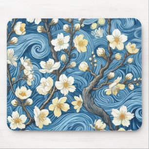 Mandelblüten im Stil von Van Gogh Mousepad