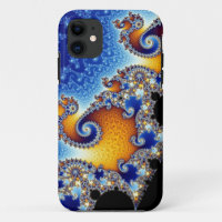 Mandelbrot blaues doppeltes gewundenes Fraktal