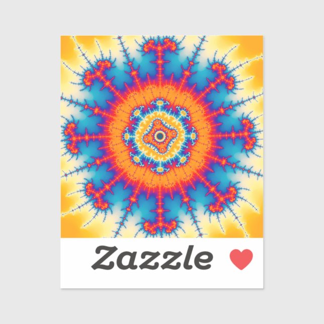 Mandelbrot Blume Burst Aufkleber (Blatt)