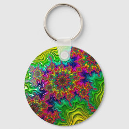 Mandelbrot Color Explosion Key Ring Schlüsselanhänger