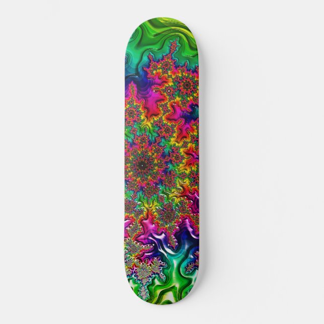 Mandelbrot Color Explosion Skateboard (Vorderseite)