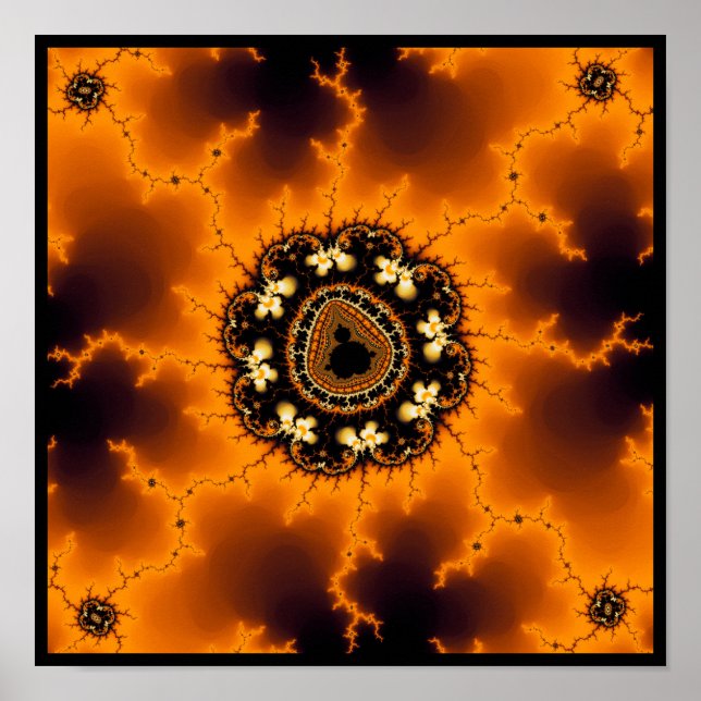 Mandelbrot Fire Fraktal Poster (Vorne)