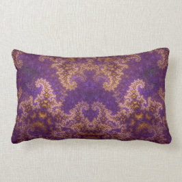 Mandelbrot Fraktal Art Abstrakt Lila und Gold Lendenkissen