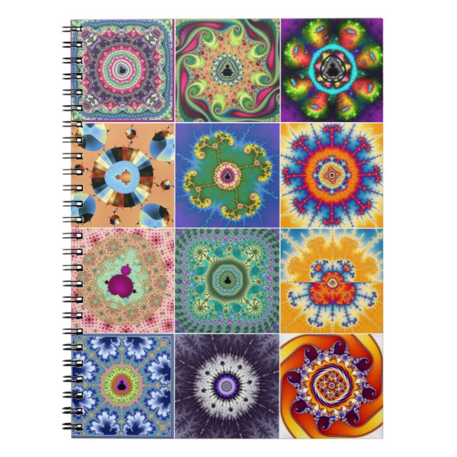 Mandelbrot Fraktal Collage Notebook Notizblock (Vorderseite)