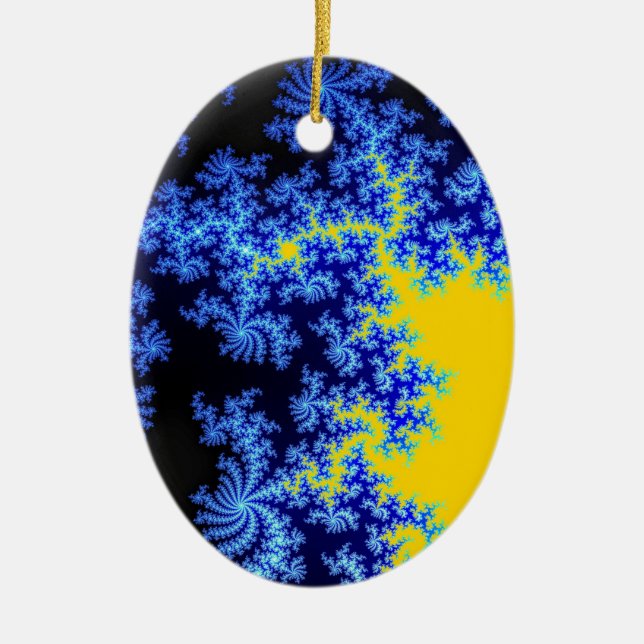 Mandelbrot Fraktal Ice Crystal Pattern Keramik Ornament (Vorne)