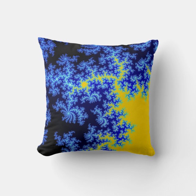 Mandelbrot Fraktal Ice Crystal Pattern Kissen (Vorderseite)