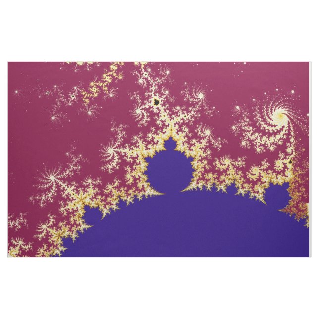 Mandelbrot Fraktal Red Gold Blue Stoff (Yard (91,4 cm))