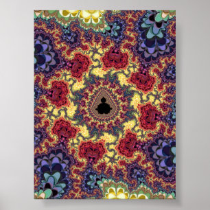 Mandelbrot-Fraktal-Universum-Psychedelischer Teppi Poster