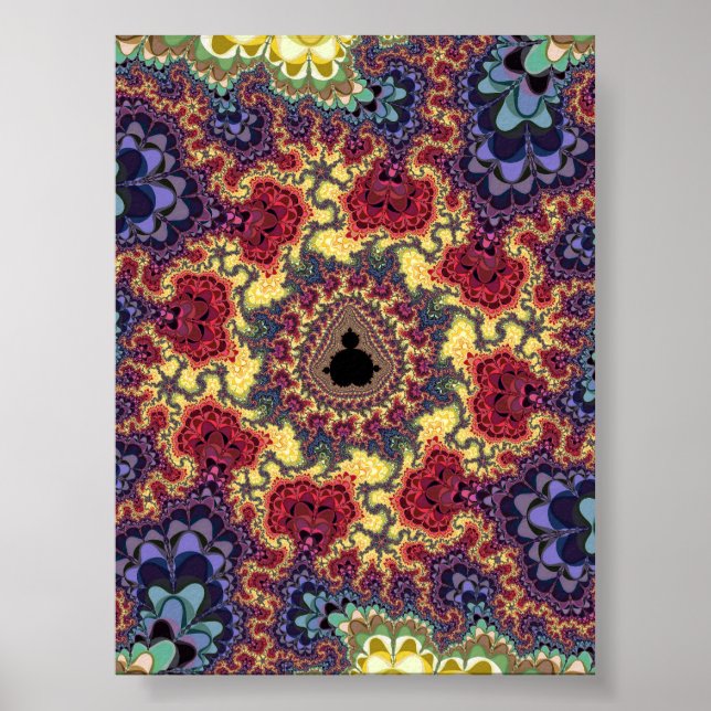 Mandelbrot-Fraktal-Universum-Psychedelischer Teppi Poster (Vorne)