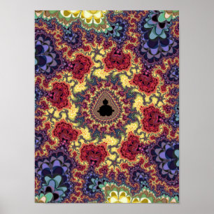 Mandelbrot-Fraktal-Universum-Psychedelischer Teppi Poster