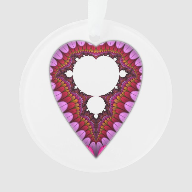 Mandelbrot Herz-Anhänger Ornament (Vorderseite)