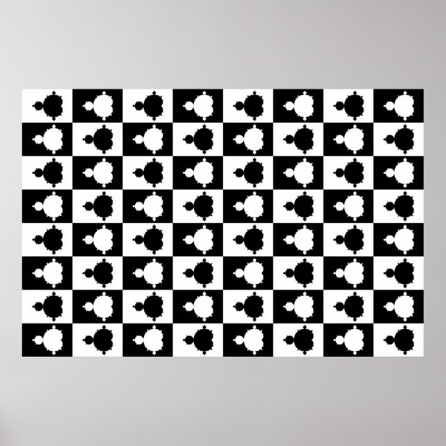 Mandelbrot Schachbrett Poster (Vorne)