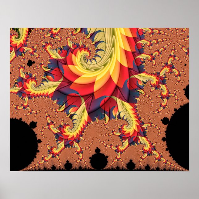 Mandelbrot Spirals Poster (Vorne)