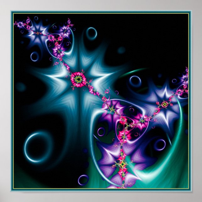 Mandelbrot Star Fraktal Poster (Vorne)