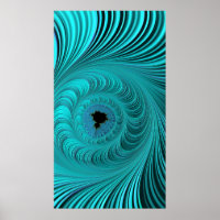 Mandelbrot Whirlpool Aqua Blue Fraktal Abstrakt