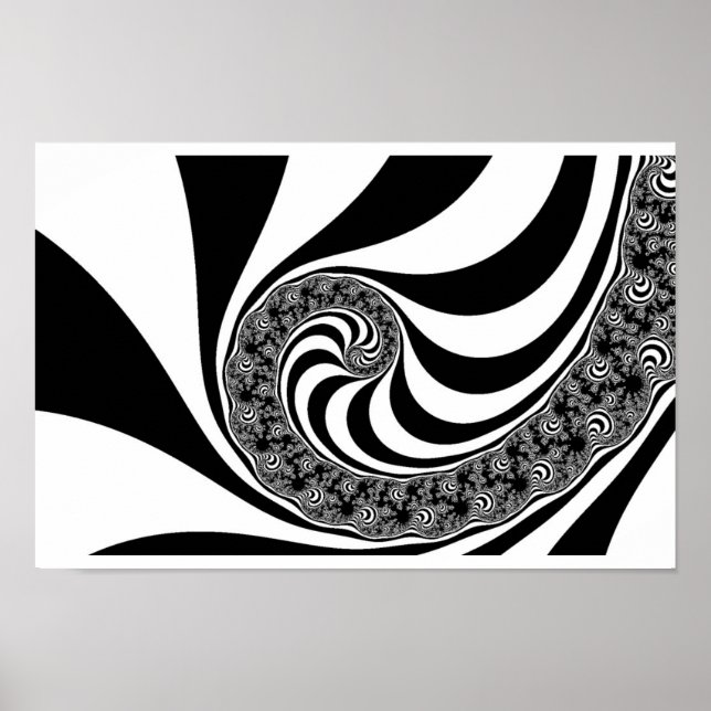 Mandelbrot Zebra Spiral Poster (Vorne)