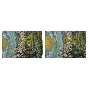 Mandelplantage im Stil von Van Gogh, sonnendurchfl Kissenbezug