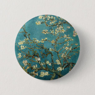 Mandelzweige in Blüte Button