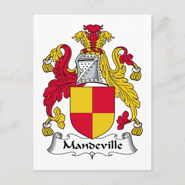 Mandeville Familienwappen Postkarte (Vorderseite)