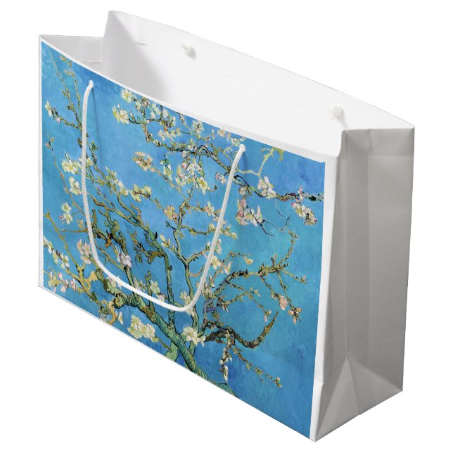 Mandlblüten Vincent Van Gogh Große Geschenktüte (Vorderseite Schrägansicht)