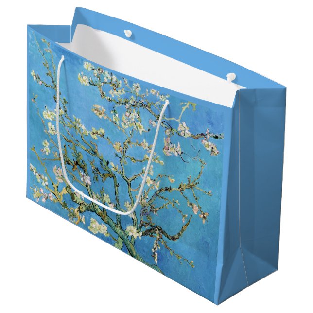 Mandlblüten Vincent Van Gogh Große Geschenktüte (Vorderseite Schrägansicht)