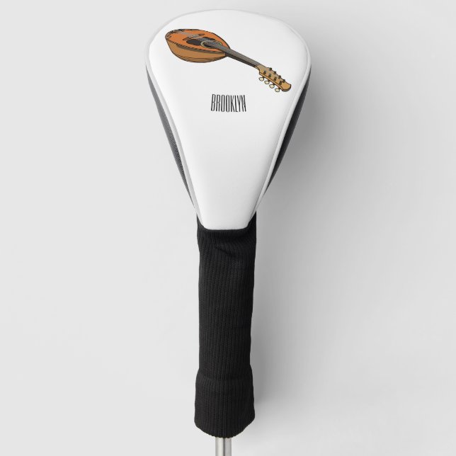 Mandolin-Cartoon-Abbildung Golf Headcover (Vorderseite)