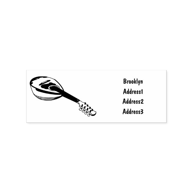 Mandolin-Cartoon-Abbildung Gummistempel (Prägung)