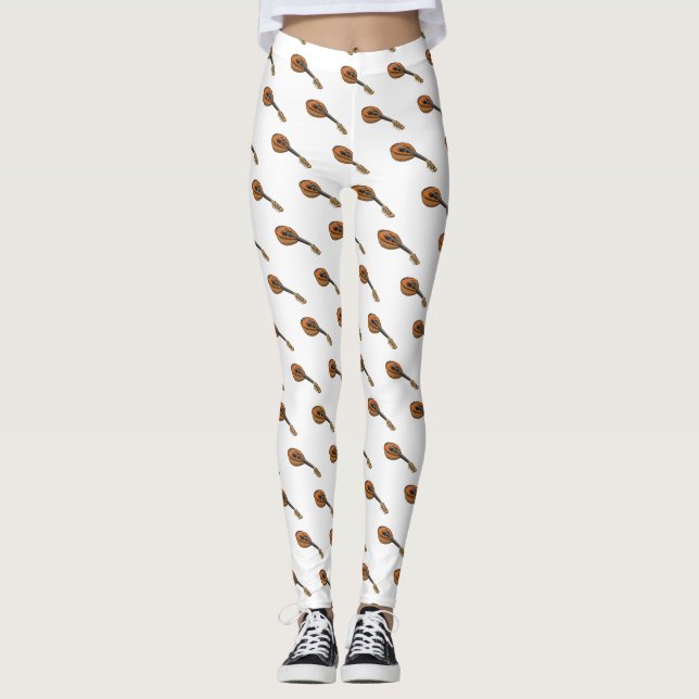 Mandolin-Cartoon-Abbildung Leggings (Vorderseite)