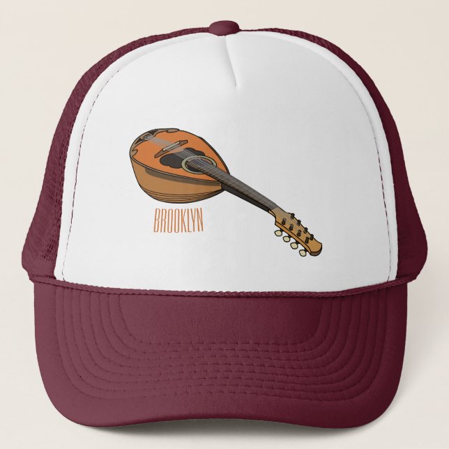 Mandolin-Cartoon-Abbildung Truckerkappe (Vorderseite)