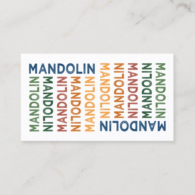 Mandolin Colorful Visitenkarte (Vorderseite)