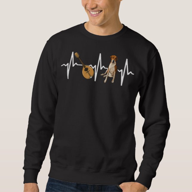 Mandolin English Foxhound Heartbeat Dog Sweatshirt (Vorderseite)