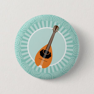 Mandolin Fun Turquoise Swirl Music Button